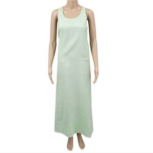 Paradox Linen Cotton Light Green Sleeveless Maxi Dress Minimalist